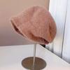 Lana de alpaca estilo japonés cabeza grande invierno lana de conejo mezclada gorro de pescador femenino cálido gorro de pelo lana de conejo