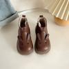 Botas para niña Botas de cuero cómodas 2025 Primavera Nuevo estilo Botines de suela blanda para niña que combinan con todo Botas de princesa elegantes para niños
