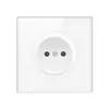 Comercio Exterior Transfronterizo Estilo Europeo Estándar Británico Tipo 86 Interruptor de Vidrio Cara Sonriente Blanco 16A Enlace Único Doble Control Enchufe de Interruptor de Alimentación