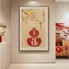 Nova Pintura Decorativa de Estilo Chinês com Tema de Caqui para a Entrada, Simbolizando Boa Sorte no Ano do Cavalo, Arte de Parede Festiva de Ano Novo, Decoração de Parede com Cem Pinturas