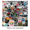 50 peças de adesivos de fotógrafo, ferramentas criativas de câmera, grafite, planner transfronteiriço, guitarra, adesivos decorativos para geladeira