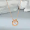 Corrente Elegante para Clavícula Banhada a Ouro Real com Zircônia Design de Nicho Feminino Colar com Laço Corrente para Suéter da Moda Versátil
