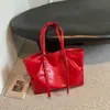 Bolsa Tote Elegante para o Dia a Dia de Mulheres, Nova Bolsa Vermelha de Outono 2026 para Casamento, Bolsa de Ombro Único, Bolsa de Noiva de Grande Capacidade