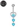 Anillo para Ombligo de Aleación de Titanio F136 con Lazo y Forma de Gota de Agua Joyería para Piercings de Material G23 Exportación Directa de Joyería