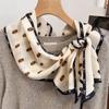 Bufanda Larga de Imitación Seda y Lana de Doble Cara y Doble Capa con Borde Biselado para Mujer, Primavera, Otoño e Invierno, con Correa Ancha, Bufanda Versátil
