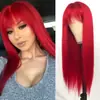 Amazon Europea y Americana Nueva Moda Peluca Cosplay Femenino Peluca Universal Colorida Flequillo Completo Cabello Largo Liso Fibra Química Tocado