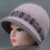 Gorro de Lana Tejido de Invierno para Mujeres de Mediana Edad y Mayores, Gorro de Algodón Grueso con Felpa para Protección contra el Frío, Cálido, para Abuela