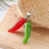 Colgante Llavero de Maíz de Ajo Simulado Pimienta Edamame Nuez Dátil Rojo Semilla de Loto Camarón Naranja Colgante de Bolsa