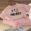Traje de Shorts de Manga Corta para Bebé de Estilo Nuevo de Verano para Hombres y Mujeres, Casual Estilo Coreano, Lindo, Dibujo Animado Mickey Conjunto de Dos Piezas