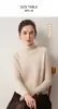 100% Cachemir Otoño/Invierno Nuevo Estilo Corto Ajuste Holgado Mujer Cuello Alto Color Sólido Versátil Capa Base Punto Jersey Suéter