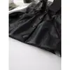 Ropa de Mujer Transfronteriza al por Mayor 2026 Nueva Europea y Americana Holgada Casual Cuello Solapa Manga Larga Botones Chaqueta Abrigo de Cuero Decorada