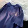 Camiseta Pesada Color Borgoña 200g para Hombre Moderna de Verano 100% Algodón Cuello Redondo Casual Manga Corta Estilo Retro Americano Manga Media
