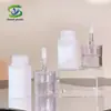 Ventas Directas de Fábrica Tubo de Brillo de Labios Natural y Sencillo Tubo de Aceite para Labios Tubo Cilíndrico Blanco de Plástico para Brillo de Labios Material de Empaque para Maquillaje