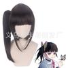 Lâmina Exterminadora de Fantasmas Flor de Castanha Caindo Shannaihu Preto Natural Cabelo Curto Dividido Presilha Tigre Rabo de Cavalo Anime Cosplay Peruca