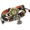 Reloj de pulsera de cuero genuino directo de fábrica, reloj de pulsera de piel de vaca vintage, pulsera de cuentas, joyería Yiwu al por mayor