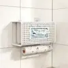 Porta-Papel Toalha para Lavatório, Rack de Armazenamento para Acessórios de Cabelo, Porta-Toalha de Rosto e Lenços de Papel para Banheiro sem Furos, Prateleira para Armazenamento de Faixas de Cabelo
