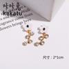 Accesorios para el cabello DIY accesorios de aleación estilo coreano flor pintada pedrería placa de flor curvada hebilla de diamantes accesorios para ropa accesorios para aretes
