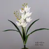 Orquídea Phalaenopsis Artificial con 2 Ramas y Hojas, Phalaenopsis Artificial de Tallo Único de EVA para Decoración del Hogar de Interior y Arreglos Florales