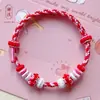 Pulseira de Cores Coordenadas do Gato Kt da Sanrio Feita à Mão DIY Usável com Contas de Transferência Douradas Pulseira de Melhor Amigo para Crianças Presente