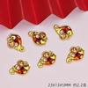 Colgante de Aleación Color Dorado Arena con Aceite Goteando para Atraer Riqueza, Buena Suerte, Seguro y Conserva el Color, Material para Pulsera DIY Hecha a Mano, Accesorios Pequeños