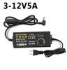 Fuente de Alimentación Ajustable 3-12V 10A 2A 3A 5A Adaptador con Control de Voltaje y Temperatura Ajustable, Control de Velocidad para Luces LED conmutadas de CC, Estabilización de Voltaje de Alta Eficiencia