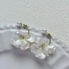 Pendientes de Borla con Pétalos de Perla y Diamante de Lujo Ligero y Exquisitos para Mujer, Elegantes y a la Moda, Pendientes de Gama Alta de Nicho, Pendientes Tendencia