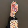 Pulsera Lanyard para Teléfono Cadena de Muñeca Llavero Colgante para Bolso Perla de Colores Dopamina Tacto Mate Antiperdida