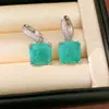 Pendientes Cuadrados Geométricos de Circonita Verde, Únicos y Elegantes, Pendientes Minimalistas de Nicho, Pendientes de Lujo Ligero y de Gama Alta al por Mayor