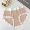 Braguita Dulce Flor Niña Japonesa sin costuras cintura media cómoda transpirable seda de morera entrepierna antibacteriana jacquard ropa interior para mujer