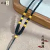 Retención de Color Alta Arena Dorada Antigua Flor de Loto Cuerda Trenzada Collar Hecho a Mano Puro Brújula Cabeza de Buda Accesorios Cuerda Trenzada Ajustable Venta al por Mayor