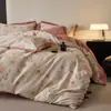 Novo conjunto de quatro peças de algodão puro estampado espessado escovado para outono e inverno, lençol de algodão puro e fronha de edredom, conjunto de quatro peças de cama de alta qualidade