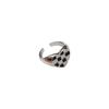 Anillo Tablero de Ajedrez Amor Abierto Diseño Nicho Trendy Esmalte Blanco y Negro Anillo Hebilla