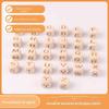 Acessórios de brinquedo do bebê 26 letras Lotus quadrado contas quebra-cabeça frisado escultura de brinquedo 12mm pérolas de madeira perfurado atacado