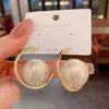 Brincos de flor de pérola coreanos estilo TikTok para mulheres, luxo leve, alta qualidade, nicho, versáteis, elegantes, brincos populares