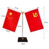 Decoración de Bandera de Mesa con Base de Cristal, Bandera Roja Pequeña, Bandera de Firma de Empresa, Bandera de Mesa Conmemorativa, Diseño Triangular Inclinado de Doble Cara