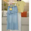 Conjunto de Verão para Meninas 2026 Novo Estilo para Crianças Maiores, Camiseta da Moda de Manga Curta, Calça Jeans Estilosa Moda Coreana Conjunto de Duas Peças