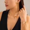 Amazon Nova Moda 14K Ouro banhado laço pingente corrente colar simples laço colar