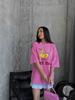 Camiseta Estampada Fofa de Manga Curta Estilo Europeu e Americano Solta Feminina Verão Nova Lavada Design Antigo Base Top Ins