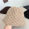 2026 Nuevo Sombrero de Pescador de Lana Tweed de Moda con Patrón de Diamantes para Mujer Otoño Invierno Cálido Sombrero Cubo de Pescador Hace que la Cara Parezca Más Pequeña