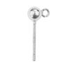 Aretes de Plata Esterlina 925 con Anillos Colgantes, Aretes de Cabeza Grande, Aretes, Pines de Cabeza Redonda con Aretes de Anillo, Pines de Bola, Accesorios de Joyería DIY
