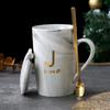 Caneca com Padrão de Mármore Caneca Simples para Casal Xícara de Café de Cerâmica Presente Acompanhamento Presente de Feriado Impressão de Logotipo
