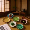 Platos de Cerámica Creativos y Divertidos, Platos para Condimentos Estilo Japonés, Platos de Girasol con Textura de Hielo, Platos para Condimentos del Hogar, Platos para Snacks, Platos para Vinagre, Platos para Salsa de Soja