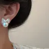Pendientes de Perlas con Lazos y Bordes de Encaje Estilo Francés, Lujo Ligero, Gama Alta, Versátiles, Únicos y Hermosos Pendientes para Mujer
