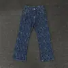 Jeans con Estampado de Letras Estilo Americano Verano 2025 para Hombre Transfronterizos Frescos Street Rectos Casuales Acampanados Modernos