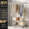 Secador de roupas de aço inoxidável com haste dupla, secador de roupas de aço inoxidável de piso para uso doméstico, secador de roupas de varanda, cabide de roupas extensível para exterior
