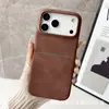 Adecuado para iPhone 18 Pro Max, Funda para Teléfono con Ranura para Tarjeta de Piel de Oveja tipo Piel, Apple 17 Media Cubierta Anti-Caídas 16 Funda Protectora