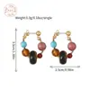 Pendientes de Aro con Forma de C de Colores Retro de Lujo Ligero Francés con Cuentas y Aguja de Plata 925 Diseño Original Pendiente Creativo de Perla para Mujer