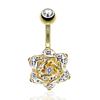 Ebay Amazon Aliexpress Wish Zircón Rosa Diamante Anillo para Ombligo Piercing Joyería Uña para Ombligo Ventas en Línea
