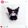 Familia Sanrio Kuromi Acrílico Dibujo Animado Clip de PP Estudiante Multifuncional Vertical Papel de Examen Archivo Clip para Notas