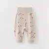 Pantalones de Bebé Algodón Puro Tipo a Cintura Alta Protección de Vientre Recién Nacido Ropa para el Hogar Niños y Niñas Pantalones de Bebé Ropa para Niños Anyang